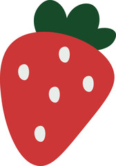 Playful Strawberry with Leaves