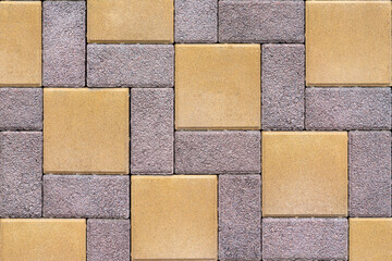 Colorful concrete paving slabs on the streets of the city