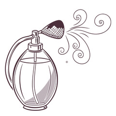 hand drawn illustration of a bottle of perfume