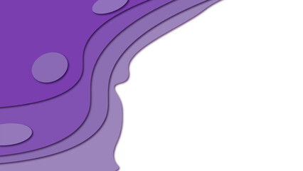 The purple abstract background consists of smooth curves with space for your text