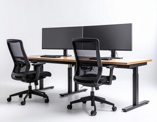 office chair and table  on white background