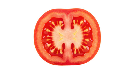 Vibrant Cross Section of a Juicy Red Tomato.