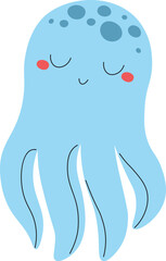 Smiling Octopus with Closed Eyes