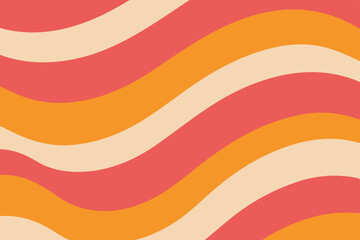 Abstract Wave Pattern  Vibrant Coral, Orange, and Cream Swirls