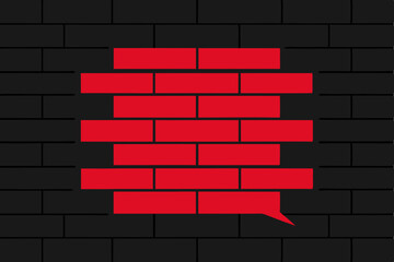 Brick Wall Speech Bubble Communication and Construction Concepts