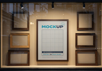 Frame Poster Mockup on Shop Window