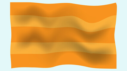 Obraz premium Orange pattern on a seamless background with stripes and wavy lines. Wrinkled orange striped fabric with shadows.