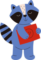 Raccoon Holding a Book