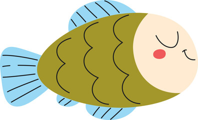 Sleeping Fish with Scales