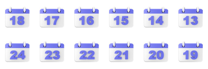 3d calendar date event reminder plan organizer icon set bundle illustration