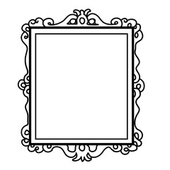 Ornate Rectangular Frame for Text – Vintage Vector Clipart