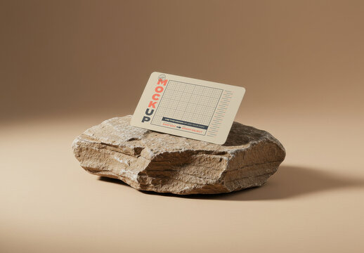 Personal Card on Stone Mockup