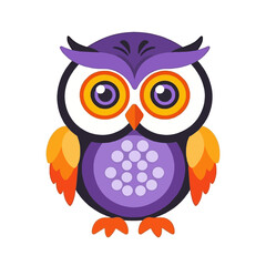 Fototapeta premium Cute Cartoon Owl Illustration-Adorable Purple Bird Graphics for Kids-Fun Animal Clipart-Owl Design for Crafts and Digital Art-Whimsical Bird Art for Projects