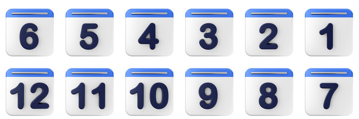 3d calendar date event reminder plan organizer icon set bundle illustration