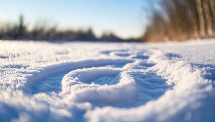 A close-up of the snow-covered ground