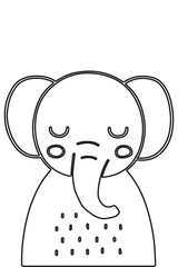 Cute Elephant Coloring Page Outline