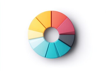 Obraz premium This colorful pie chart is perfect for business and data visualization.