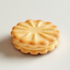 Delicious Round Cookies with Elegant Design on Neutral Background