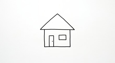 Fototapeta premium Simple line drawing of a house
