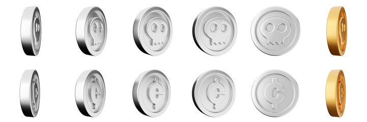 3d coin finance investment wealth payment income money dollar icon set bundle illustration