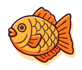 Taiyaki. Japanese traditional fish shaped dessert. Vector isolated illustration