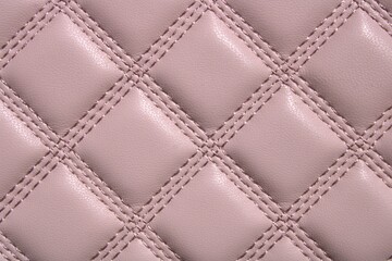 leather pink wallet with beige interior