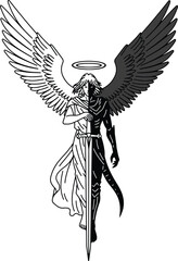 Angel and Demon Duality Illustration