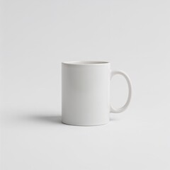 Fototapeta premium A minimalist white ceramic mug against a subtle backdrop, simple and elegant. Suitable for a variety of uses