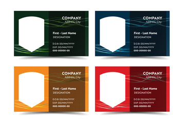 Business cards template layout waves abstract background