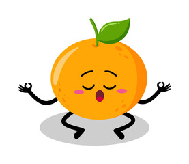 Cute Hand Drawn Relaxed yoga Orange boy