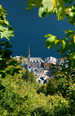 Evangelical Protestant Church High Angle View Hallstatt Austria. The Evangelical or Protestant...