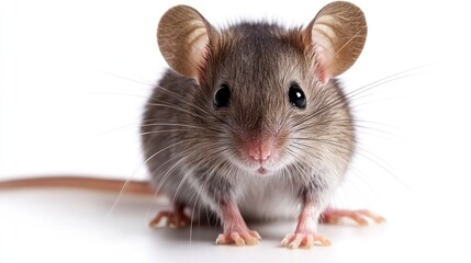 Close up view of a gray mouse