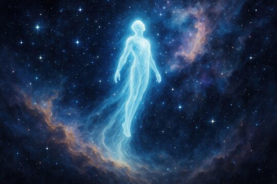 Astral Projection Spiritual Experience with Human Soul Rising in Cosmic Space