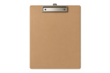Clipboard with blank paper and transparent background, perfect for adding your own text or images