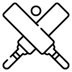 Cricket line icon