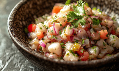 Ceviche de Sierra - Mackerel ceviche, fresh and tangy.