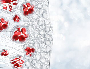 molecule background for cosmetic product
