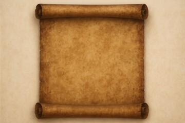 Ancient parchment scroll with aged texture and vintage appearance for historical document design and medieval themes