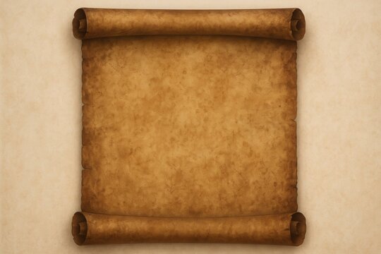 Ancient parchment scroll with aged texture and vintage appearance for historical document design and medieval themes