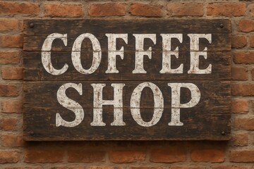 Rustic handcrafted wooden signboard with vintage typography perfect for artisanal cafe restaurant branding and authentic business atmosphere
