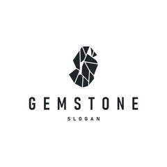 gemstone logo design natural gemstone chunks with a modern simple line concept as a symbol of jewelry simple illustration template