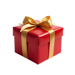 red gift box isolated on transparent background
