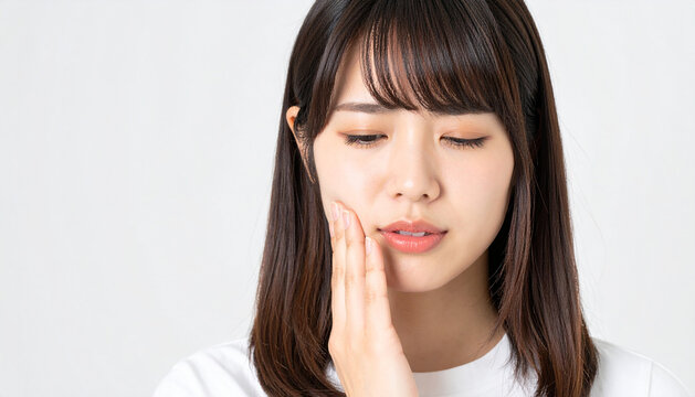 歯痛に苦しむ女性