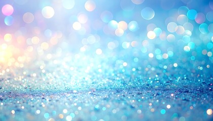 Pale blue shimmer dust with rainbow particles, glittery elegant texture.
