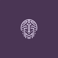 Abstract goddess logo in elegant and stylized form.
