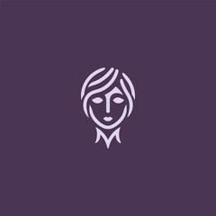 Abstract goddess logo in elegant and stylized form.