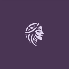 Abstract goddess logo in elegant and stylized form.