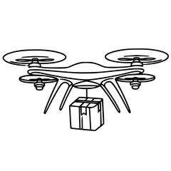 Drone Package Delivery, A drone carrying a package for efficient delivery services