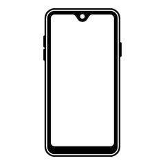 Smartphone Outline with Screen Border and Notch Icon