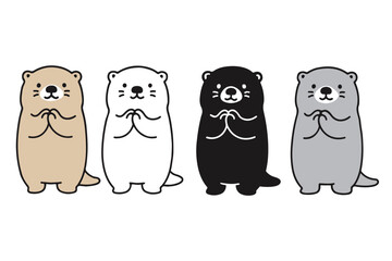 Cute Otter Clipart Set – 4 Variants